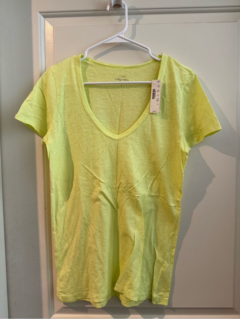 J. Crew Neon Yellow V-Neck Short Sleeve Tee